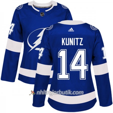 Dame Ishockey Tampa Bay Lightning Tröja Chris Kunitz 14 Adidas 2017-2018 Blå Authentic